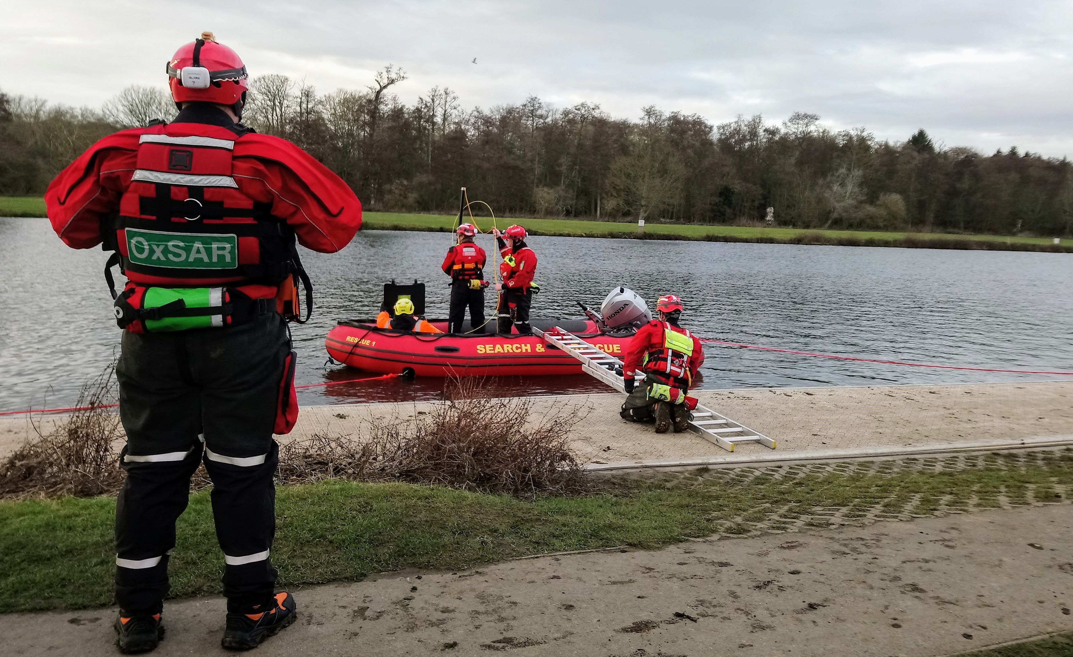 Rescue crew on river