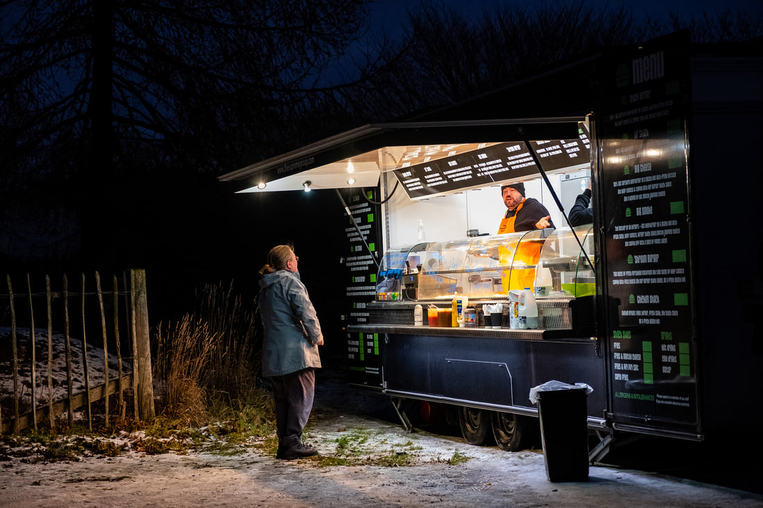 Image of a customer at a welfare van 